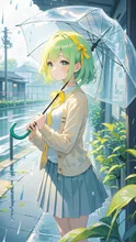 雨の日のバス停