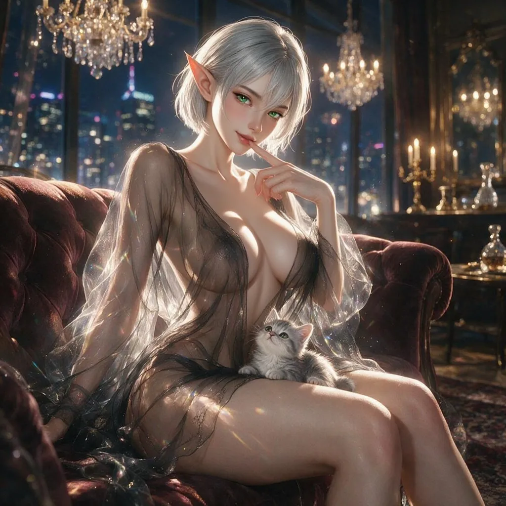 月夜の寵児 —Lady of the Midnight Lounge— — エビにゃんさんのAIイラスト