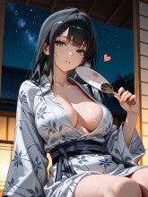 残暑見舞い·うちわ揺れる縁側 の投稿作品