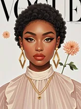 Afro-Latina Minimalist Fashion Illustration