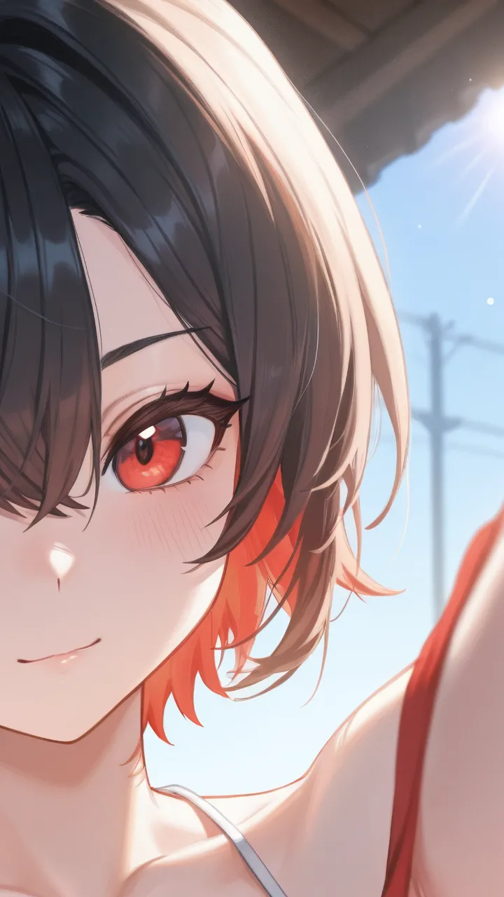 夏のバス停・巫女