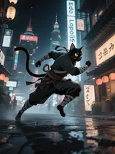 猫忍者、夜を駆ける