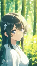 朝顔の朝・黒髪ロングの少女