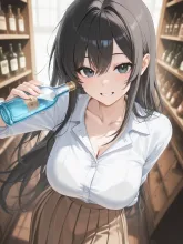 古い瓶を光にかざす｜光感萌え系