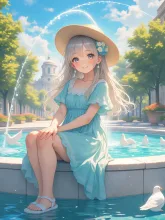 噴水の陽子。