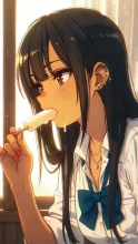 アイスキャンディーと夏の女性·初夏チャレンジ の投稿作品