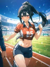 真夏の体育会系女子·汗がきらめく、健康美 の投稿作品