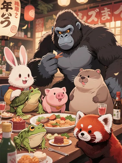 今年頑張った?…よしッ来年も頑張ろうか!…うーん、うんッ…猫さんは?…腹壊したみたい…☆