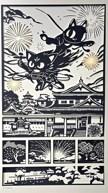 子猫ドローン、弘前城