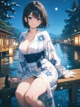 川床の浴衣デート·夏の宵の川床 の投稿作品