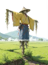 透き通るイラスト案山子