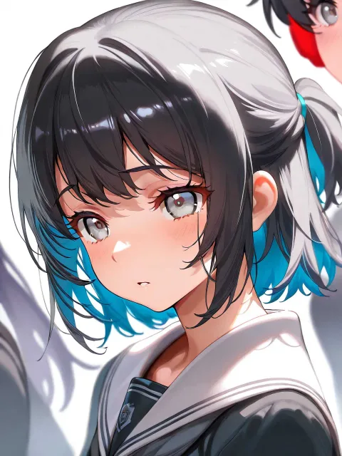 無表情の18歳くらいの女子校生 - 涙 vs 無表情