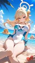海で遊ぶ女の子 — むぎねこさんのAIイラスト