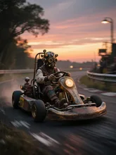 アクセルを踏むゴーカート