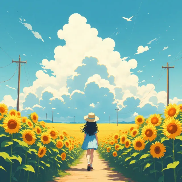 あの夏のひまわりの道を