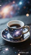 星屑を散りばめた宇宙的なコーヒカップ