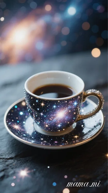 星屑を散りばめた宇宙的なコーヒカップ