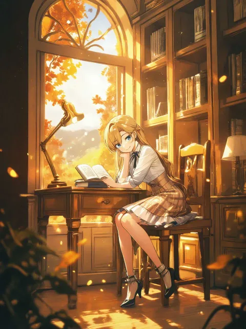 high resolution - 秋の図書室