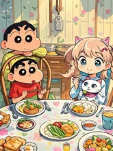 Crayon Shin-chan and Katie Cat