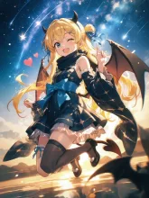 小悪魔ちゃんの黄昏ライブ(幻月)3 — 金髪イラストのAIイラスト|SUPPART