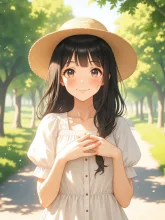 麦わら帽子の少女
