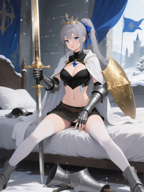 ファンタジー、1 人の女の子、リアル、頭に小さめのティアラ