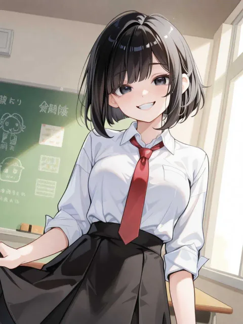 笑った顔の色っぽい10代女性