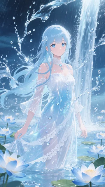水色ドレス