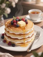 今日のブランチはパンケーキ！