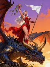 ドラゴンに白旗を持たせたかった