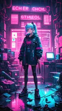 廃校に来た少女 — KIMIAKIさんのAIイラスト