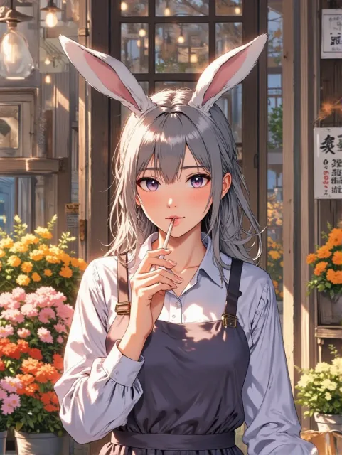 花屋さんでは、禁煙ですよ。