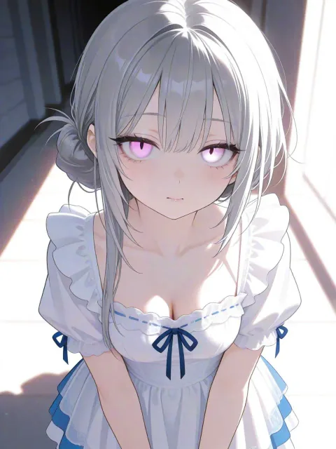 ピンク髪 ポニーテール 赤と黒のオッドアイ…