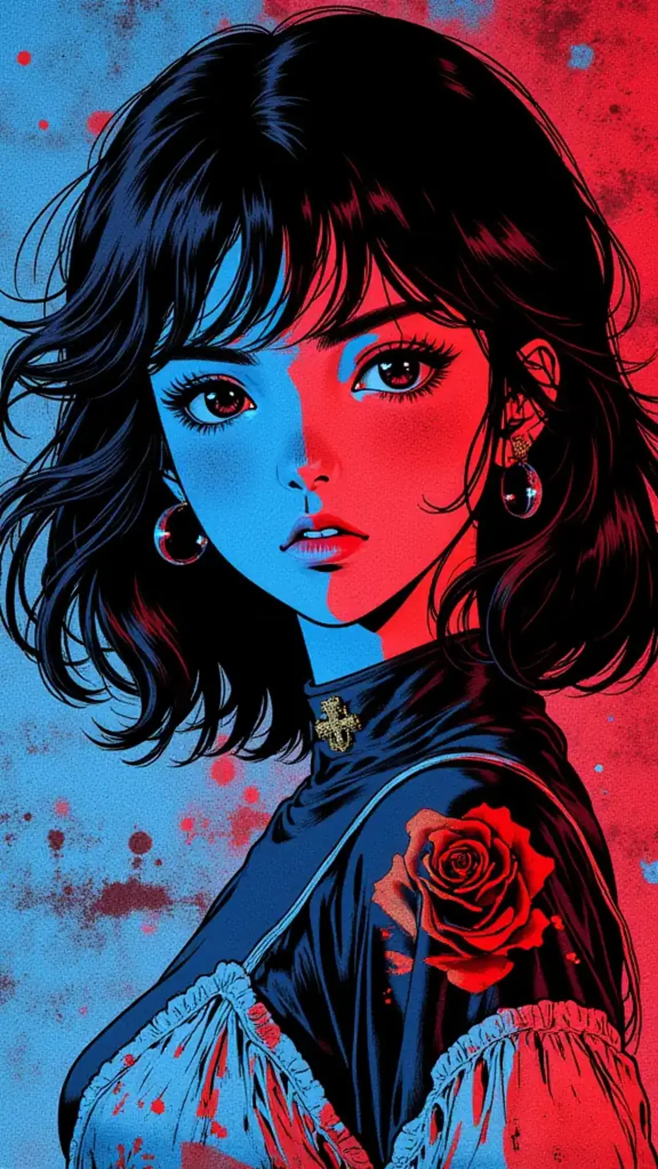 red and blue — StearさんのAIイラスト