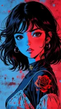 red and blue — StearさんのAIイラスト