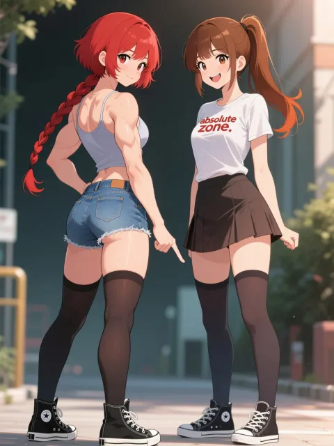双子と絶対領域