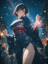 線香花火ってすぐに消えちゃうのよねぇ — 線香花火イラストのAIイラスト|SUPPART
