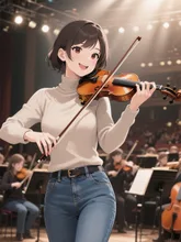 何時かはオーケストラの舞台に🎷🎻🎺🎶 — バイオリンイラストのAIイラスト|SUPPART
