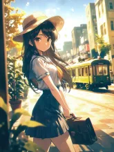 彼女と路面電車