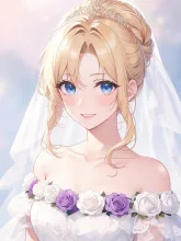 紫色と白の薔薇で囲んで