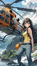 山で遭難してヘリコプターで救助される女性