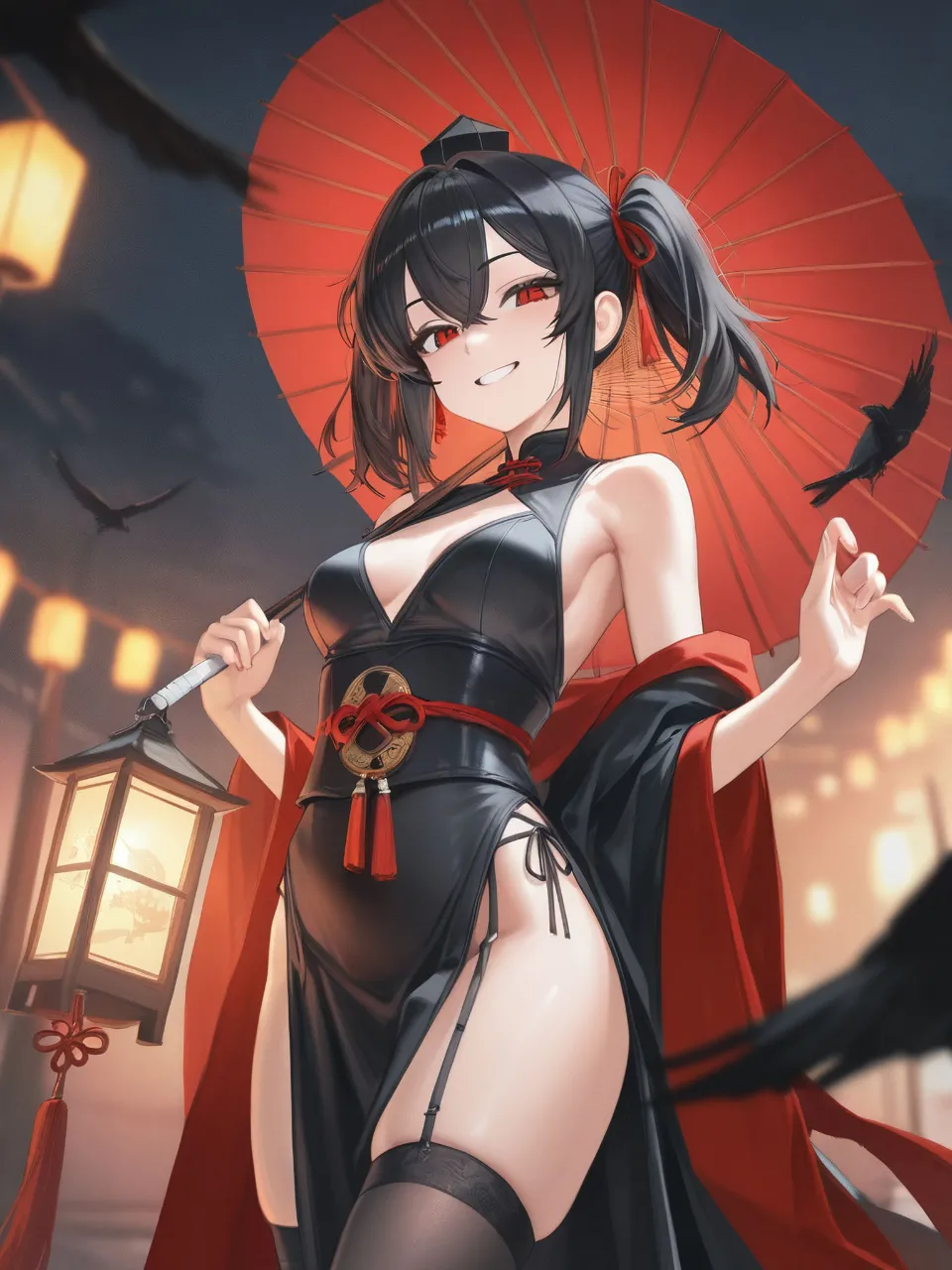 百鬼夜行の黒髪妖怪少女