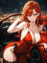 スーパーカー·真紅の車体に寄り添う の投稿作品