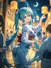盆踊りの浴衣美人·夏の盆踊りの夜 の投稿作品
