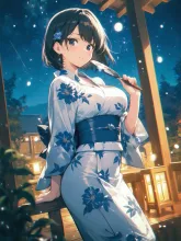 うちわと夏の女性·初夏チャレンジ の投稿作品