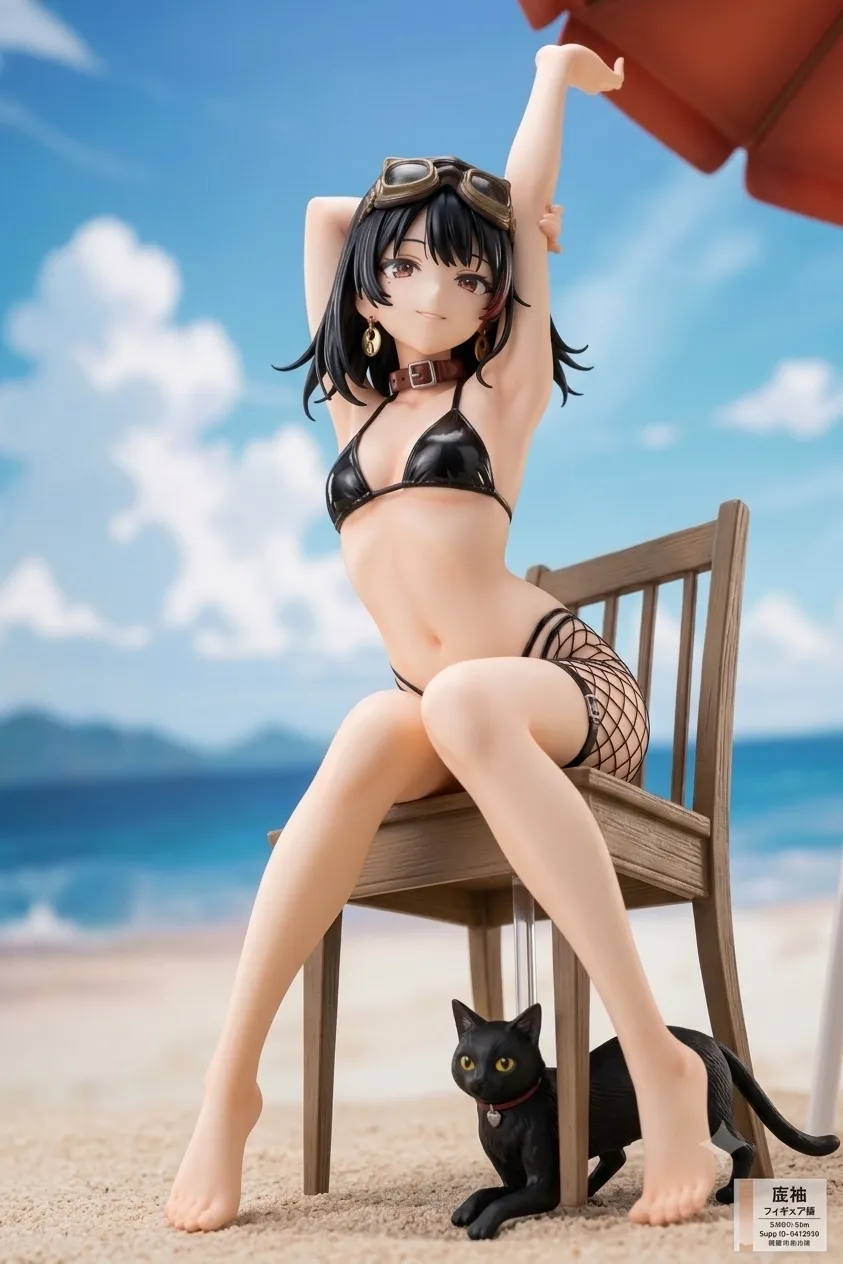 ビキニで海の監視員のバイト…パンク娘と黒ニャンコ…フィギュア…黒