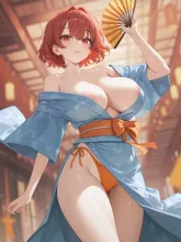 天神祭ではしゃぐ女の子