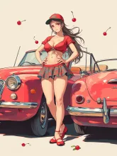 クラシックカーと少女👧