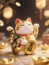 縁起物まねきねこ(ฅ'ω' )