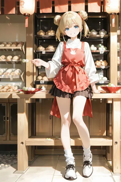 お団子ツインテールの団子屋娘…金